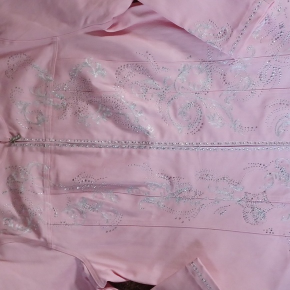 Quacker Factory Pink Jacket ✨️Bling✨️ Size Large NWOT - Picture 4 of 9
